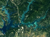 Shasta Lake, California’s largest reservoir, filled to nearly 100 percent capacity, seen on May 29, ...