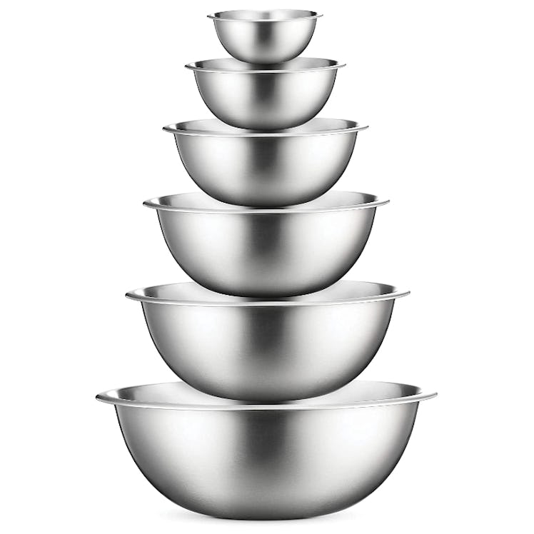 FineDine Stainless Steel Mixing Bowls (6-Piece Set)