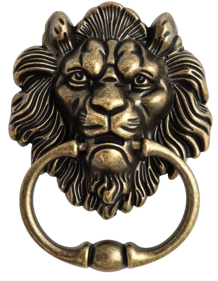 QWORK Antique Bronze Lion Door Handle 