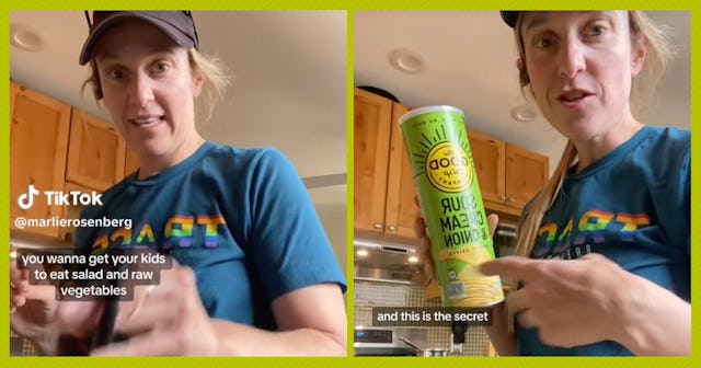 TikTok mom Marlie Rosenberg explains her clever hack to get kids to eat salad and raw veggies.