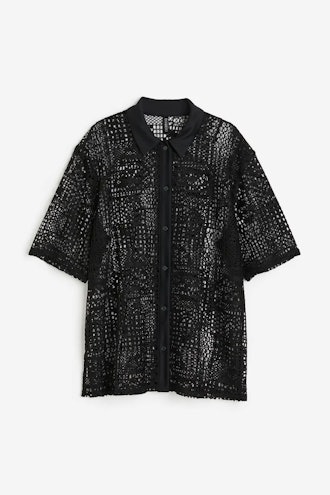 H&M Oversized Crochet-look Shirt