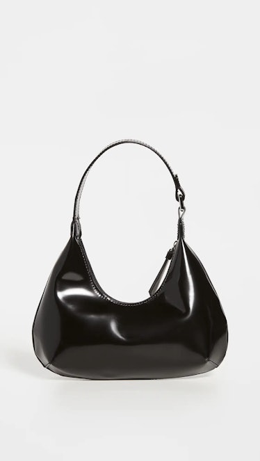 Baby Amber Black Semi Patent Leather Bag