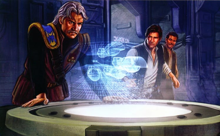 Bel Iblis, Han Solo, and Lando Calrissian as seen in The Essential Guide to Warfare, published in 20...
