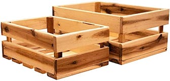 Thirteen Chefs Villa Acacia Wooden Farmhouse Storage Crates