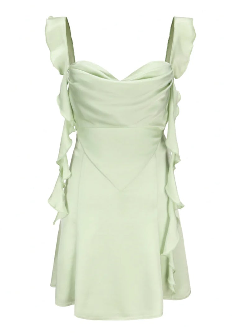mint green ruffle dress