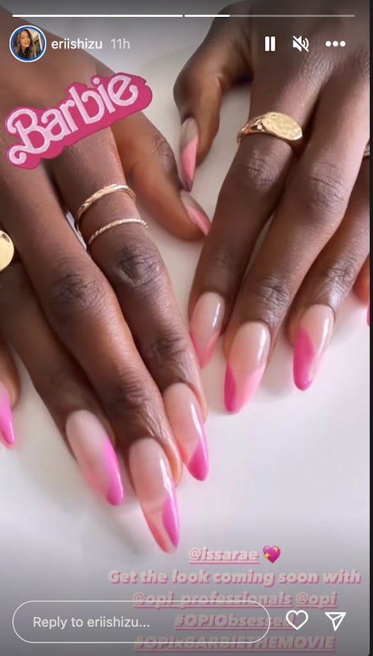 Issa Rae's pink French tips were some of the best nails at the 'Barbie' movie world premiere.