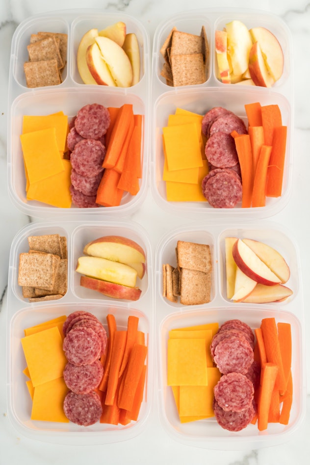 A charcuterie inspired lunch, in a story about school lunch ideas.