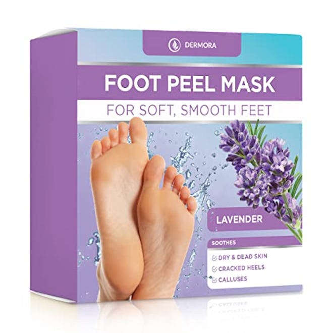 DERMORA Foot Peel Mask - 2 Pack of Regular Size Skin Exfoliating Foot Masks for Dry, Cracked Feet, C...