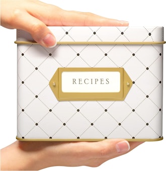 Jot & Mark Decorative Recipe Tin Box for Recipe Cards