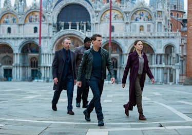 Simon Pegg, Ving Rhames, Tom Cruise, and Rebecca Ferguson in Mission: Impossible — Dead Reckoning Pa...