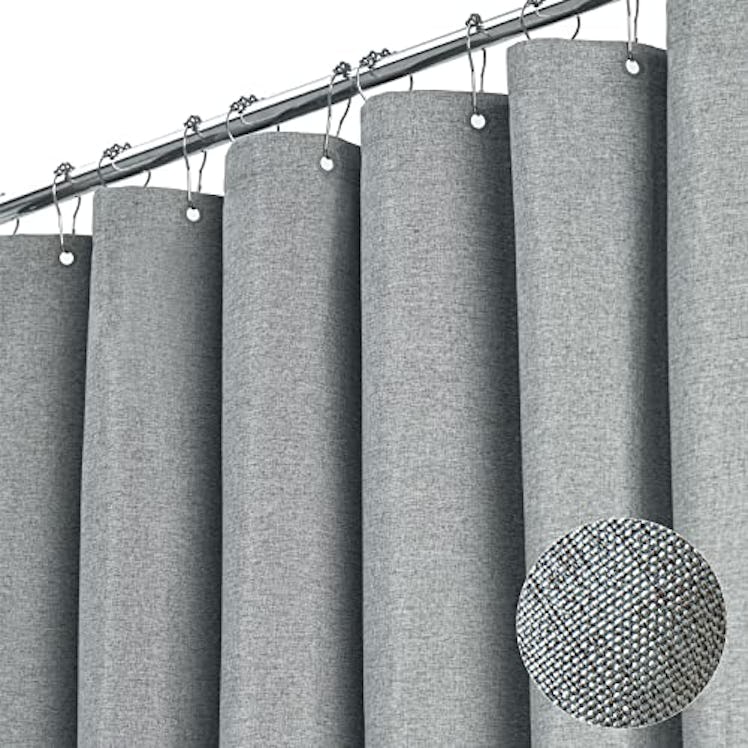 BTTN Stall Grey Fabric Shower Curtain