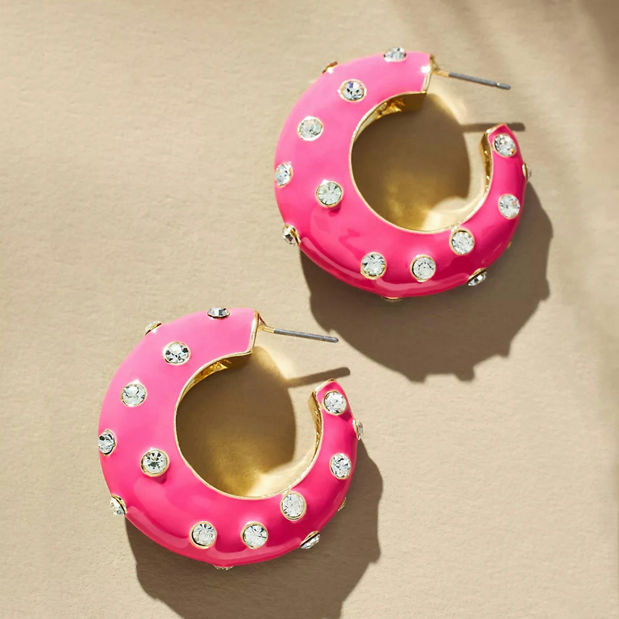 Crystal Bubble Hoop Earrings