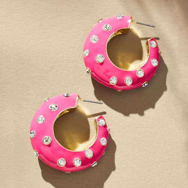 Crystal Bubble Hoop Earrings