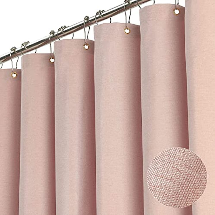 BTTN Linen Textured Shower Curtain 