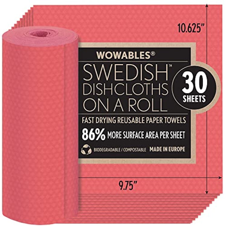 Swedish Dishcloths for Kitchen On a Roll - 30 Sheets