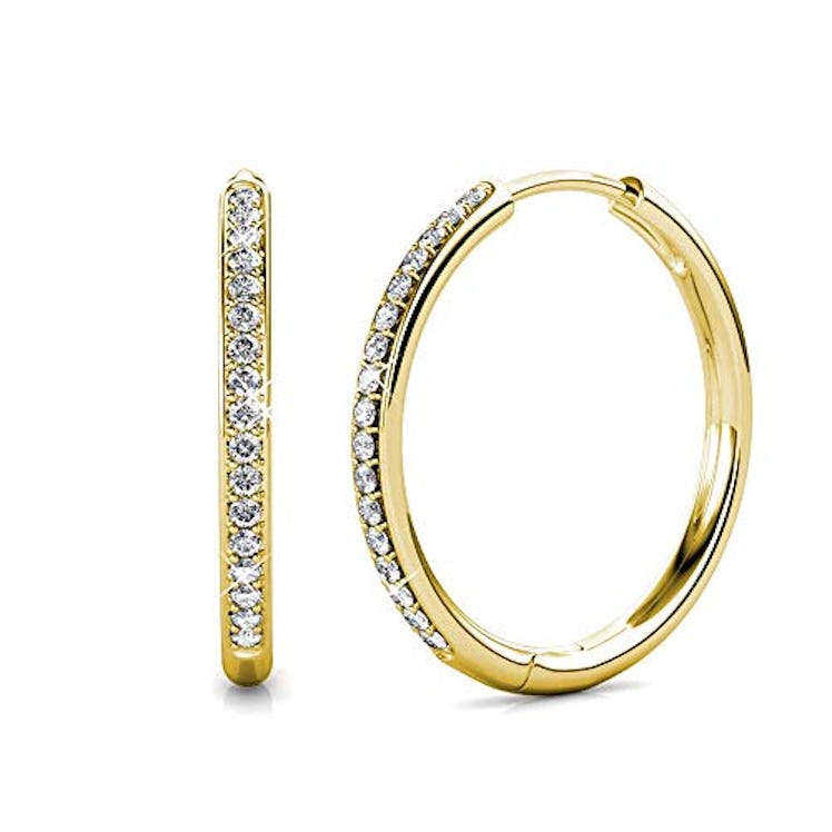 Cate & Chloe Bianca 18k Yellow Gold Plated Hoop Earrings