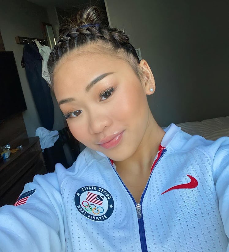 Suni Lee posts a selfie at the 2020 Olympic Games, where she won gold. 