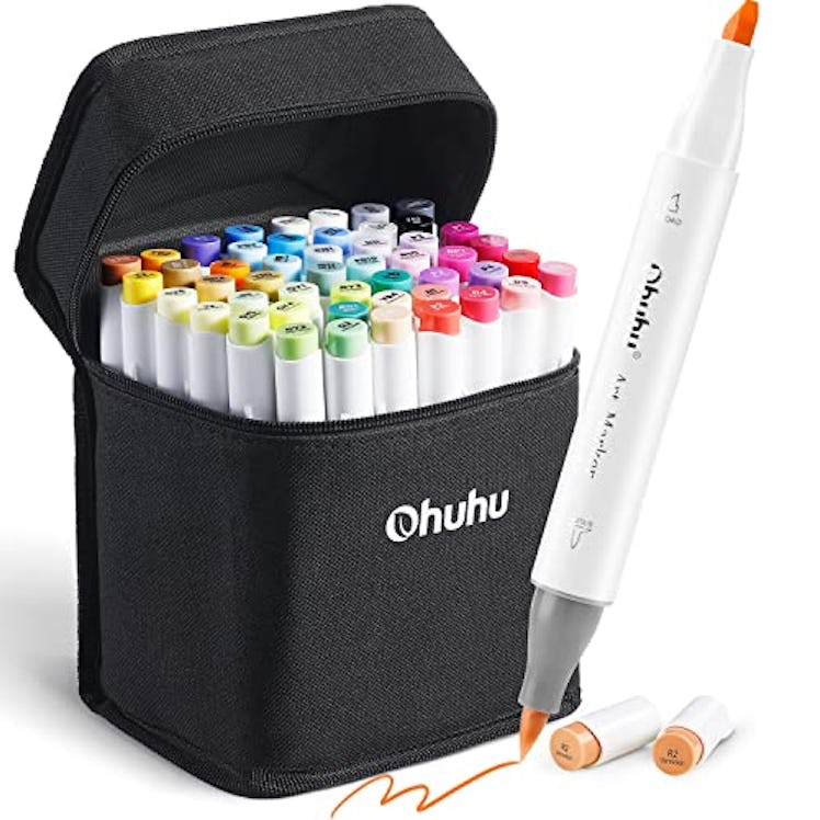 Ohuhu Brush Tip Markers (49-Pack)