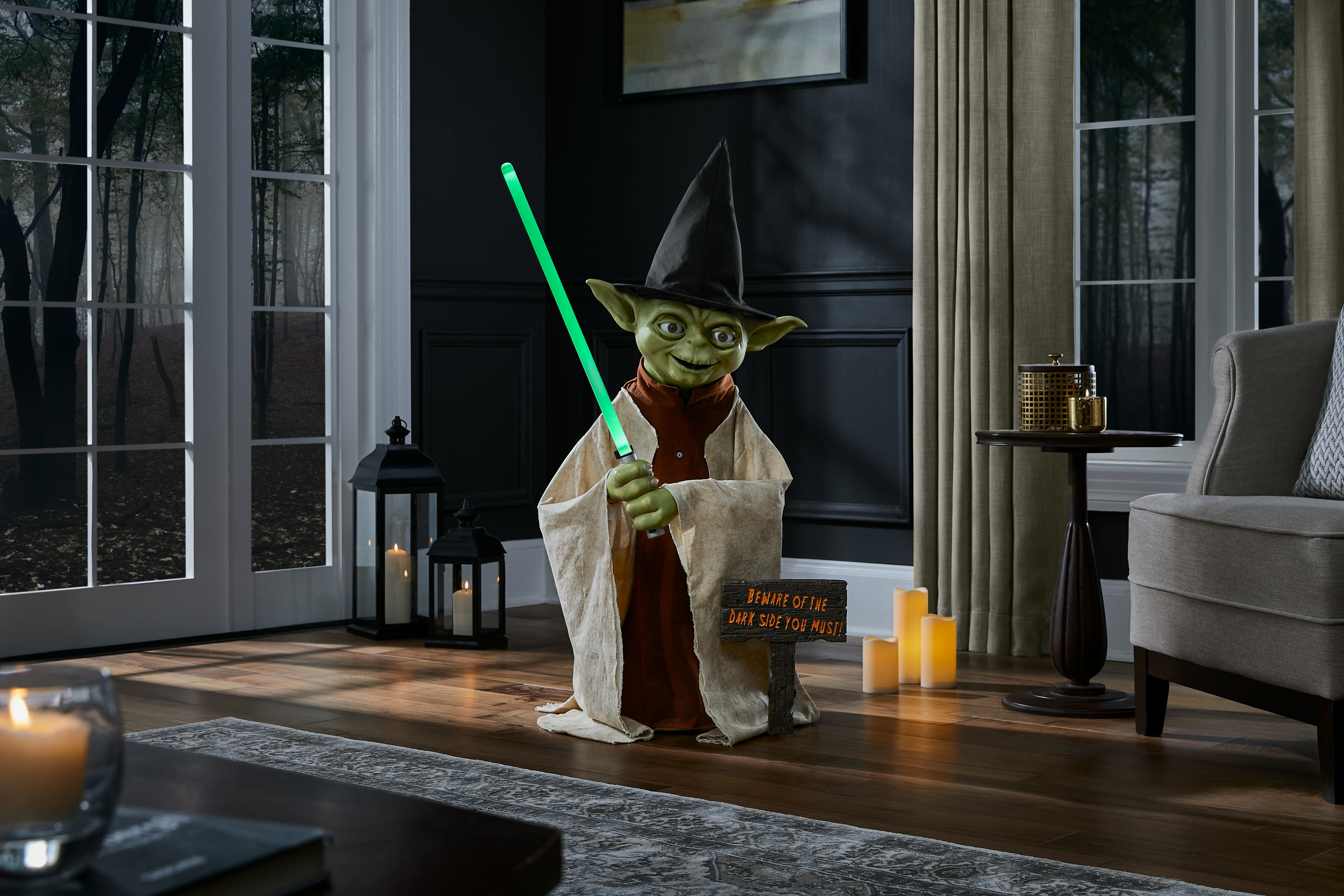 3.5-foot animatronic yoda halloween decoration from home depot
