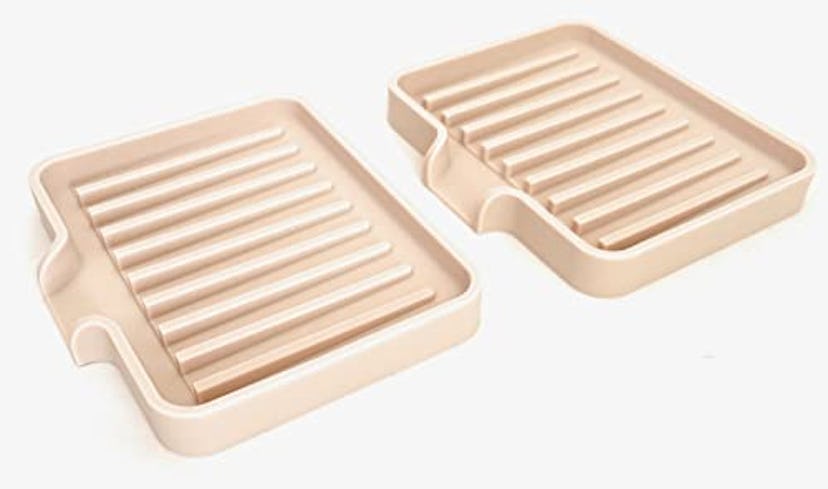 Happitasa Silicone Soap Dish Tray and Sponge Holder (2-Pack)