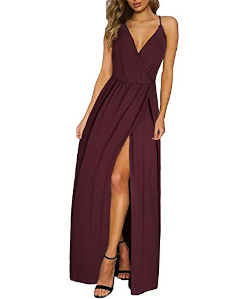 II ININ  Deep V-Neck Casual Dress