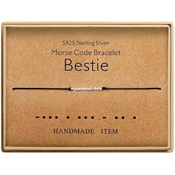 KGBNCIE Sterling Silver Morse Code Bracelet