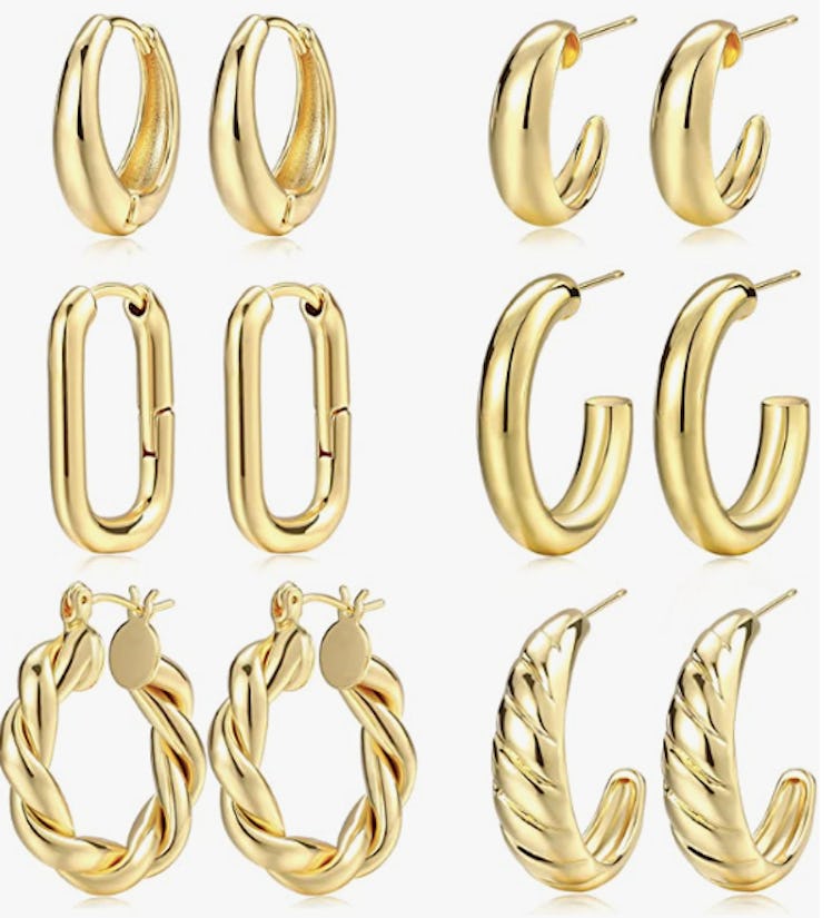 17 MILE Gold Hoop Earrings Set 