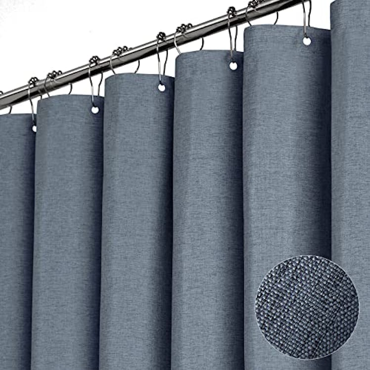 BTTN Linen-Texture Shower Curtain