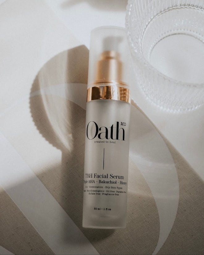 A pregnancy safe skin care product, the TBH facial serum from oath md