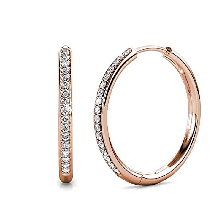 Cate & Chloe Bianca Plated Hoop Earrings 