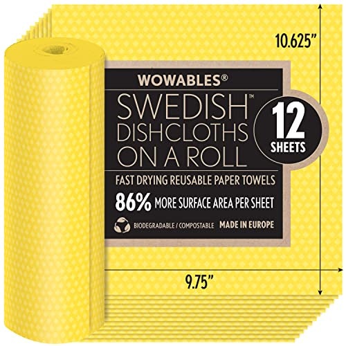 Lola Swedish Dishcloths for Kitchen On a Roll (12 Sheets)