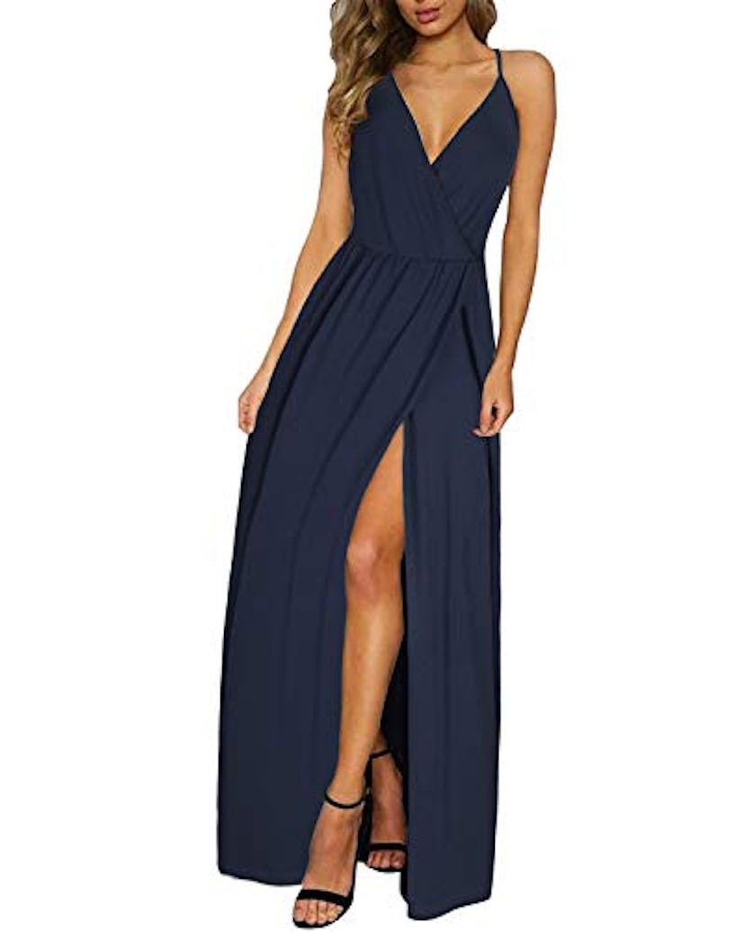 II ININ Deep V-Neck Maxi Dress