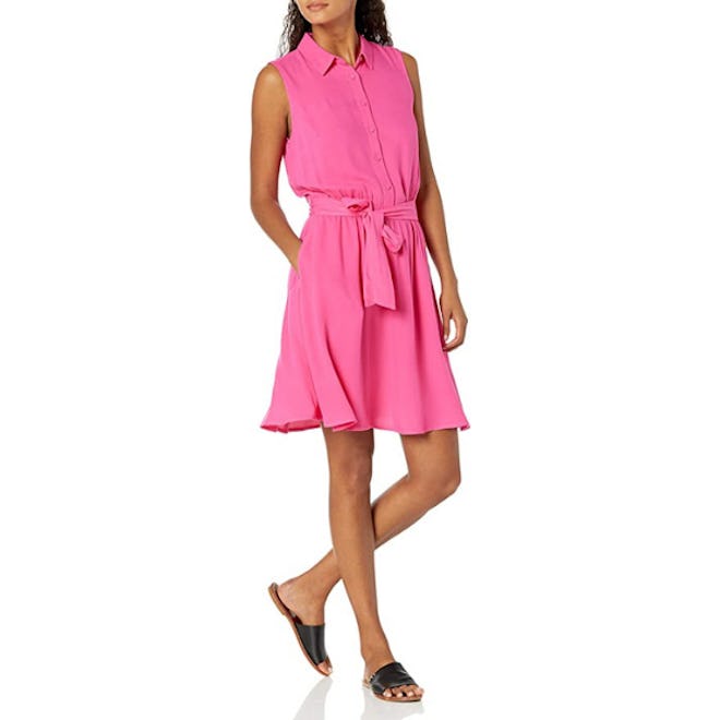 Amazon Essentials Sleeveless Woven Shirt Dress