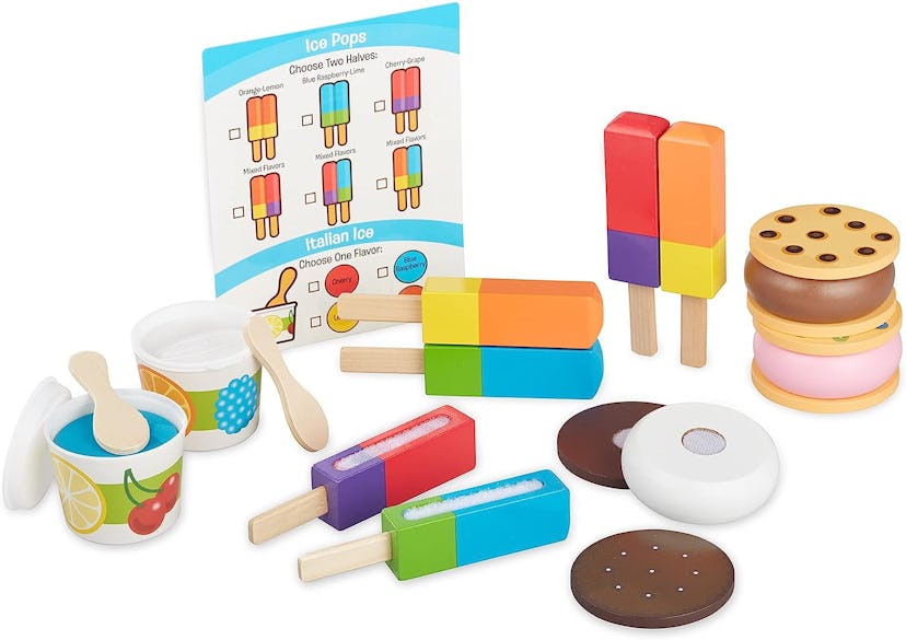 Melissa & Doug Wooden Frozen Treats Ice Cream Play Set (24 pcs)