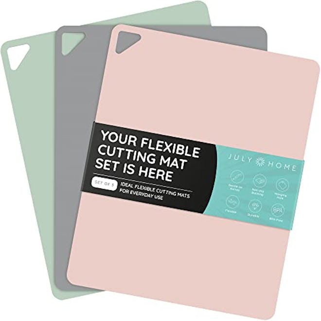 JULY HOME Extra Thin Flexible Cutting Boards for Kitchen (3-Pack)