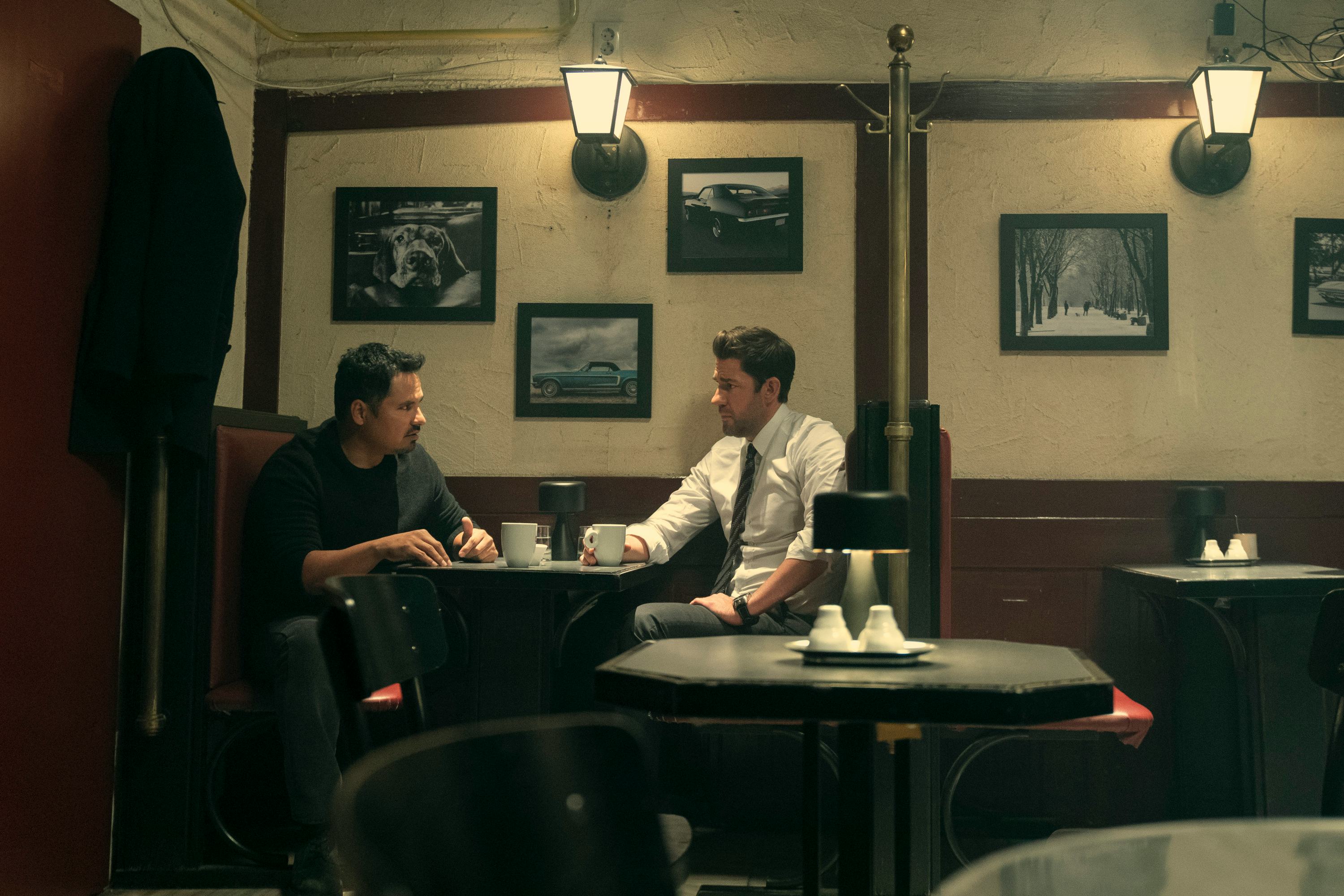 Michael Peña (Domingo &ldquo;Ding&rdquo; Chavez) and John Krasinski (Jack Ryan) in &lsquo;Tom Clancy&rsquo;s Jack Ryan&rsquo; Seas&hellip;