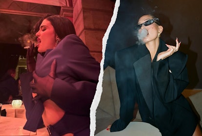 Kylie Jenner and Hailey Bieber shared images that appeared to show them smoking on Instagram.
