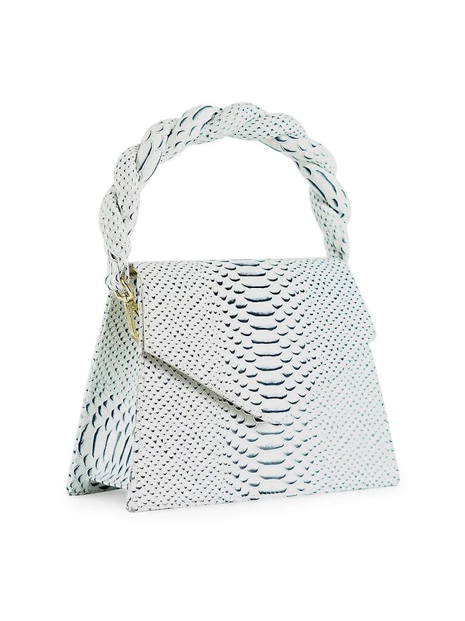 Anima Iris Zaza Grande Embossed Leather Top Handle Bag