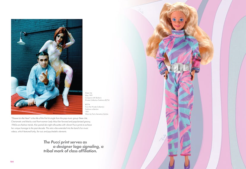 Barbie's look here is inspired by a Pucci print