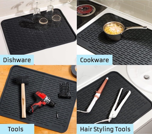 HOTPOP XXL Super Sturdy Silicone Dish Drying Mat and Trivet