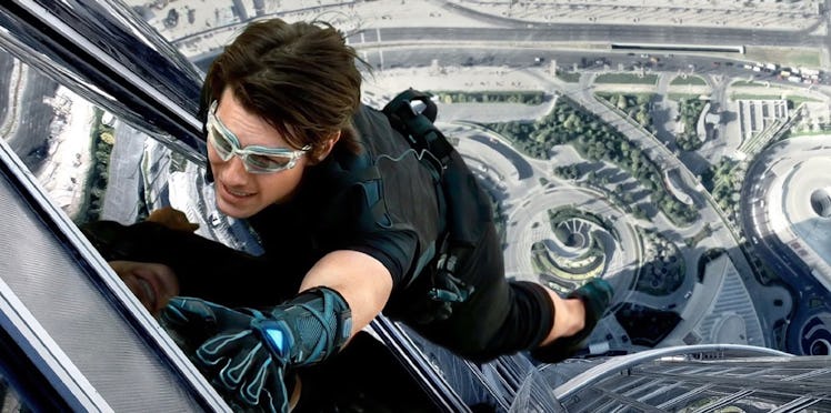 Tom Cruise climbing the Burj Khalifa in Mission: Impossible Ghost Protocol
