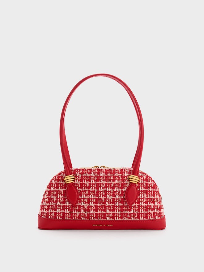 Trudy Tweed Elongated Handle Shoulder Bag