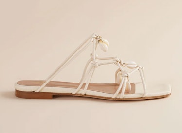 white flat sandal
