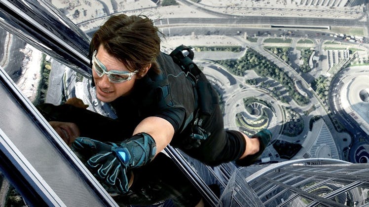 Tom Cruise hangs off the side of the Burj Khalifa in 'Mission: Impossible - Ghost Protocol'