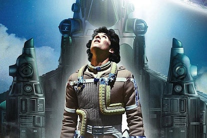 Actor Lance Guest, as Alex, in a fictional spacesuit in the poster for 1984 film 'The Last Starfight...