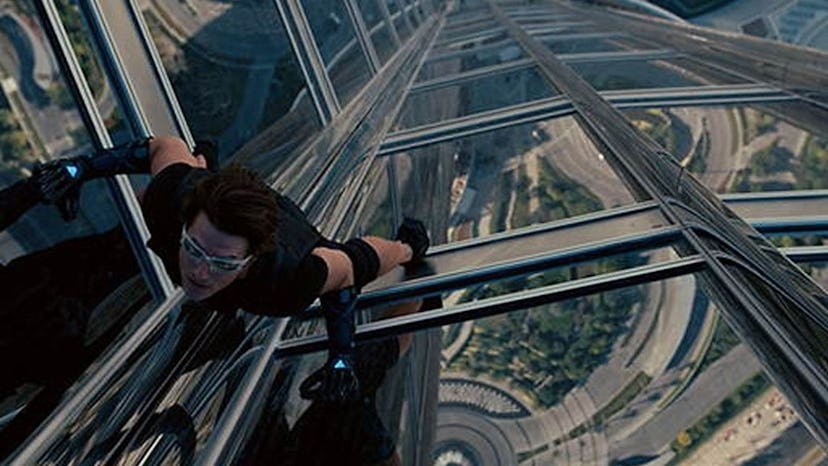 Tom Cruise climbs a building in 'Mission: Impossible —Ghost Protocol' in 2011.