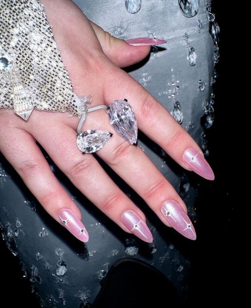 Nicola Coughlan’s pink nails at the European premiere of ‘Barbie’ in July 2023.