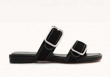 flat black sandal
