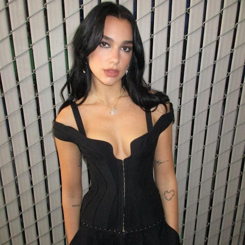 dua lipa black dress