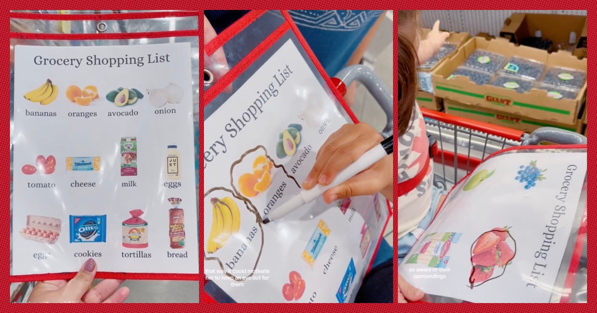Reusable Grocery Store List for Kids, Kid Activities, Reusable